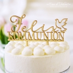 Kommunion Cake topper Taube, personalisiert