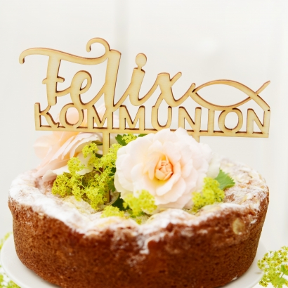 Kommunion Cake topper Fisch, personalisiert