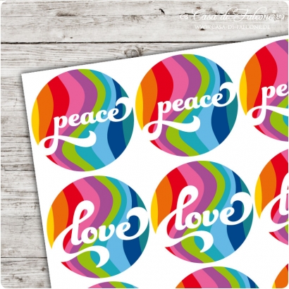 Motivaufkleber peace & love