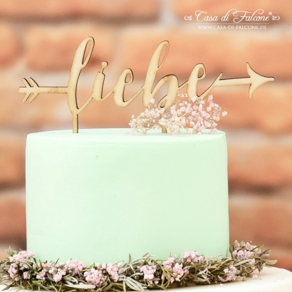 Hochzeit Cake topper Holz Liebe im Pfeil