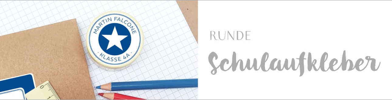 Schulaufkleber rund