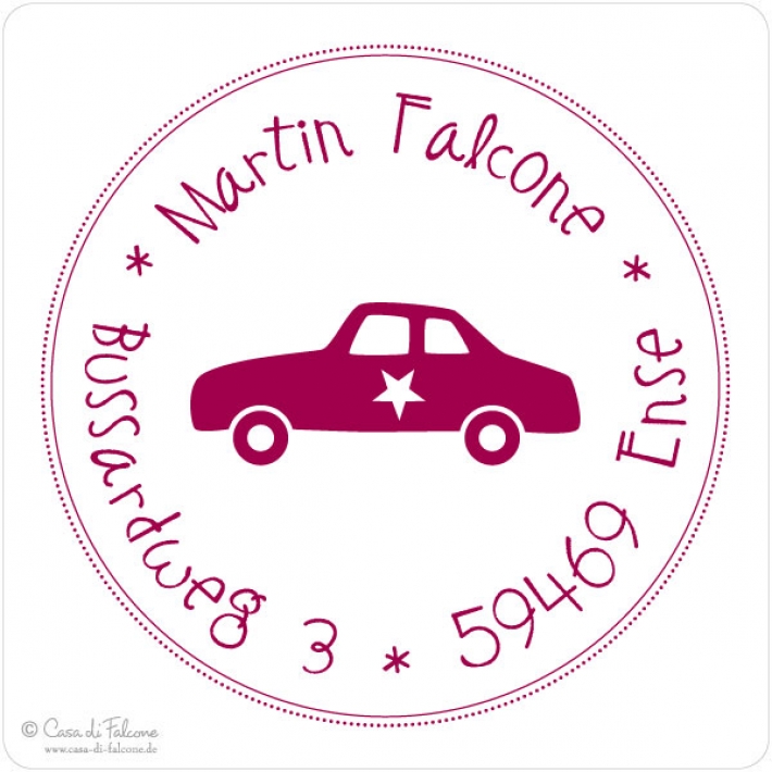 Kinderadressstempel Auto