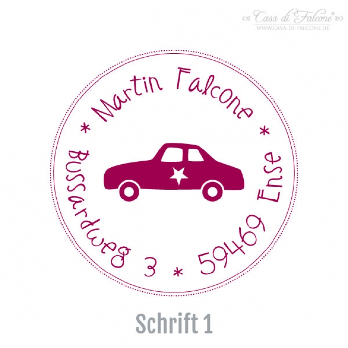 Kinderadressstempel Auto