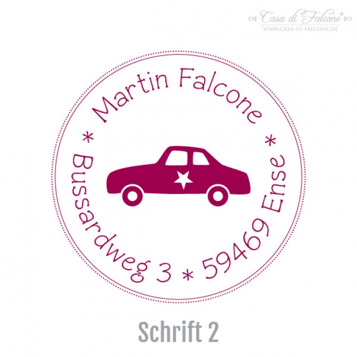 Kinderadressstempel Auto