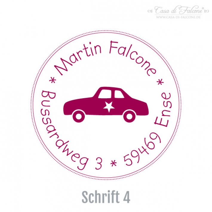 Kinderadressstempel Auto
