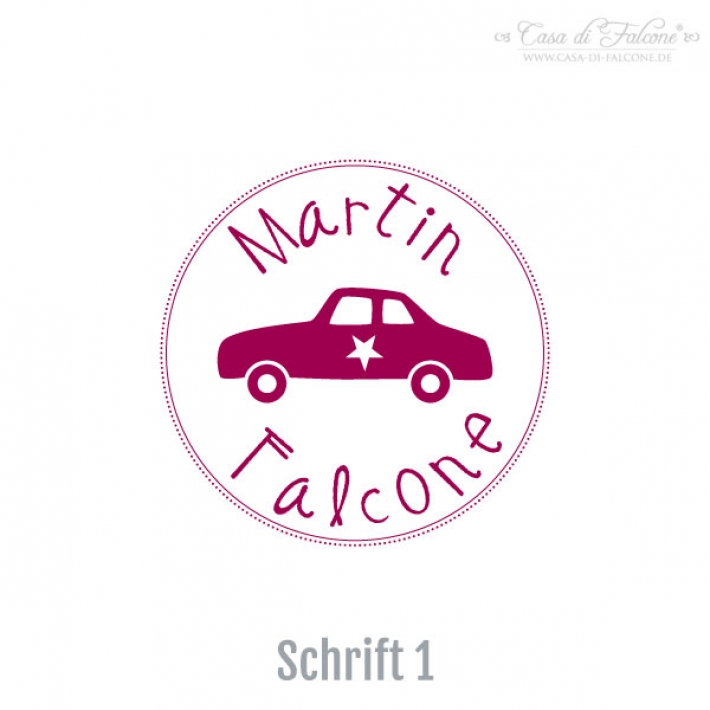 Namensstempel Auto