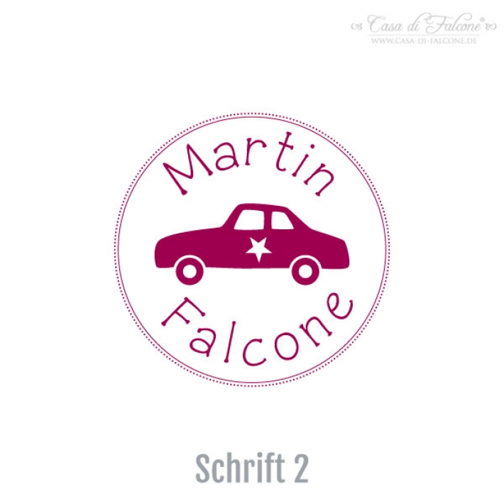 Namensstempel Auto