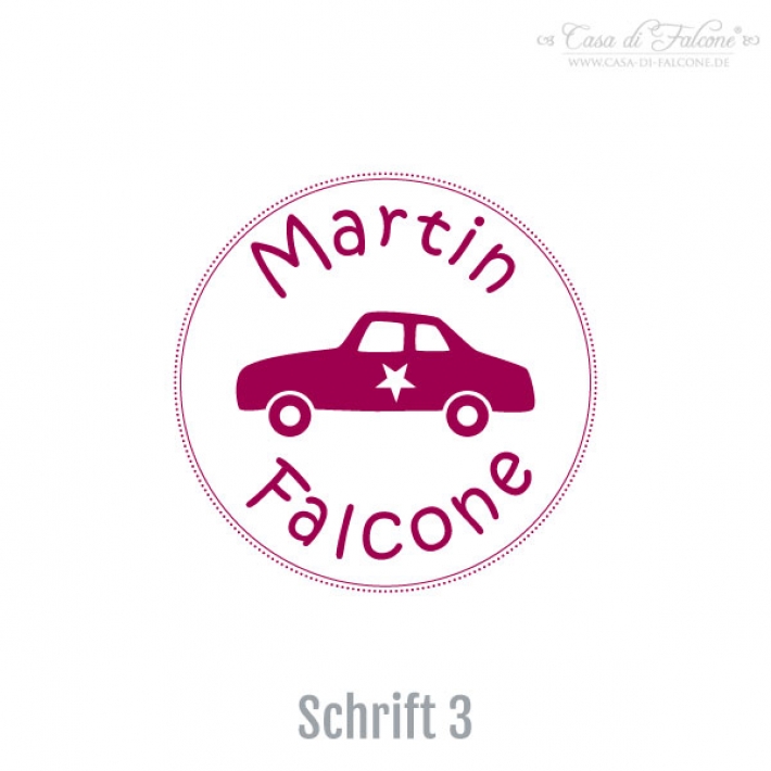 Namensstempel Auto