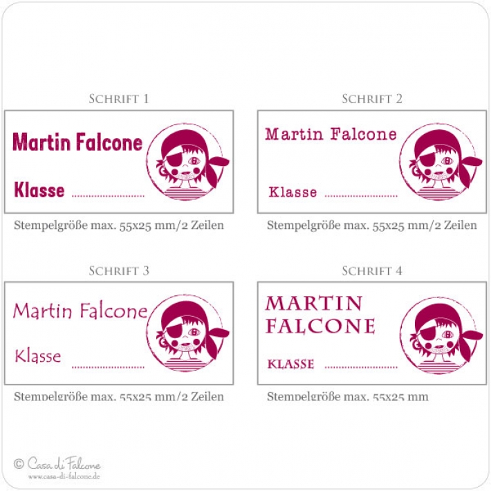 Schulstempel Piratenjunge