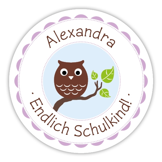 Schulaufkleber I Namensaufkleber fr die Schule Eule