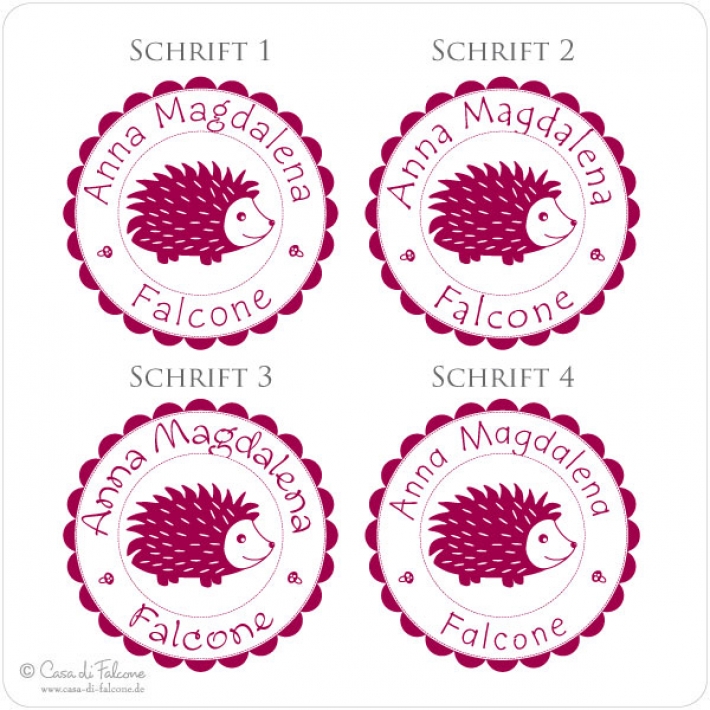 Namensstempel Igel