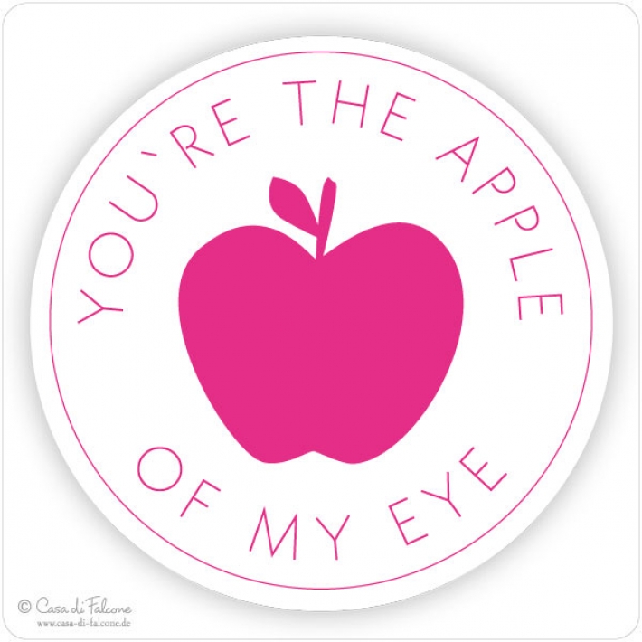 Motivaufkleber Apfel pink