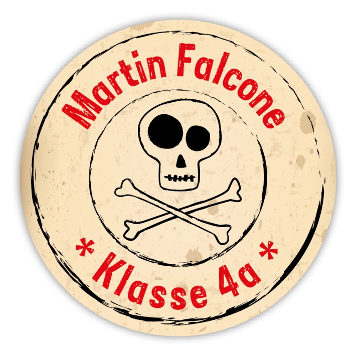 Schulaufkleber I Namensaufkleber fr die Schule Totenkopf