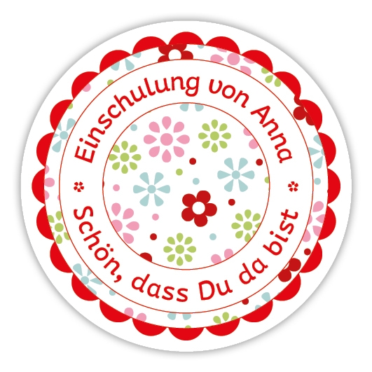 Schulaufkleber I Namensaufkleber fr die Schule Blmchen I