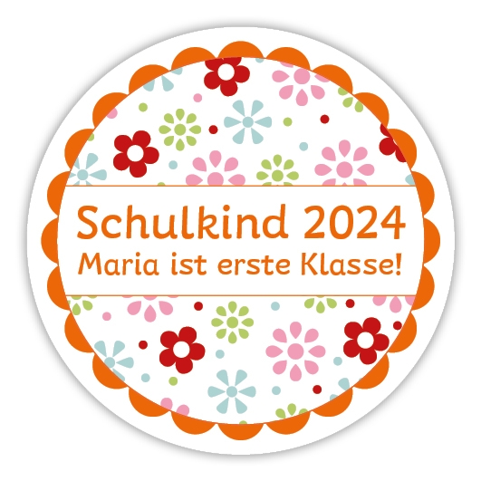Schulaufkleber I Namensaufkleber fr die Schule Blmchen II