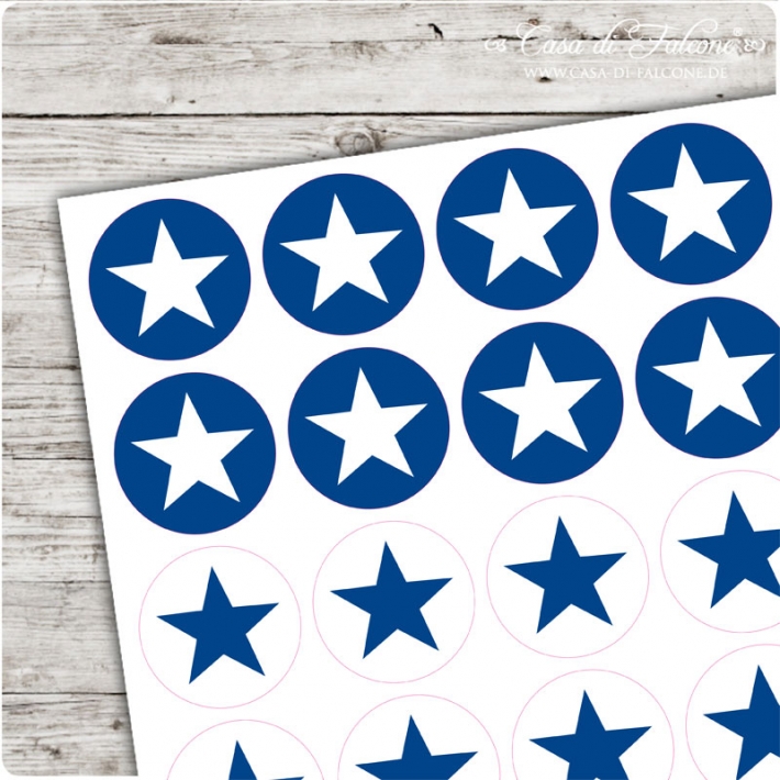 Mini Motivaufkleber Star royalblau
