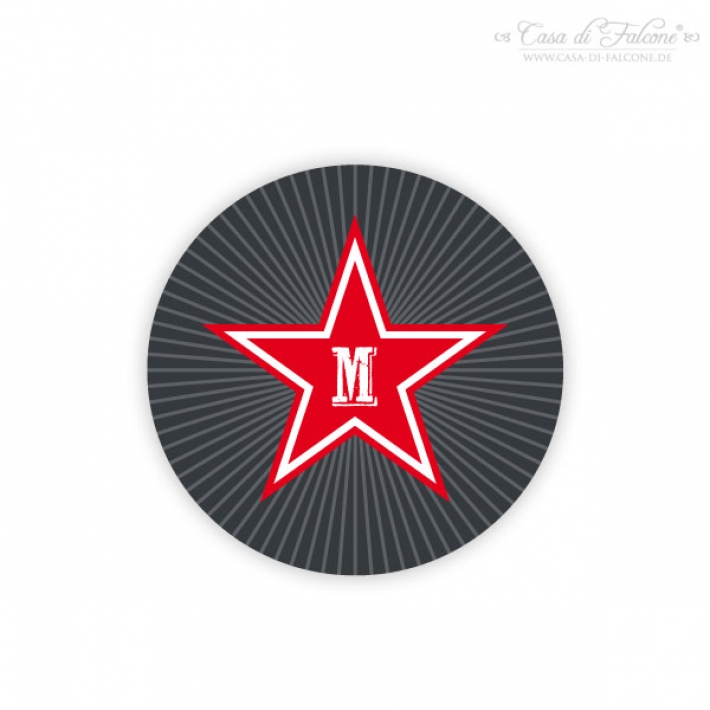 Flaschendeckel-Aufkleber Stern graphit