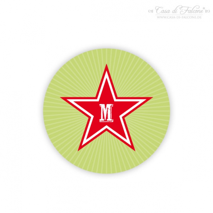 Flaschendeckel-Aufkleber Stern grn