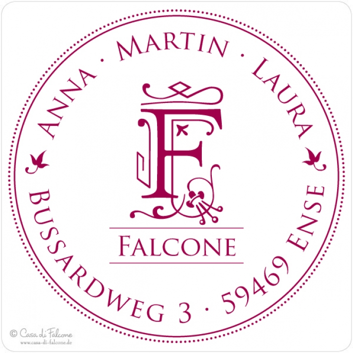 Personalisierter Adressstempel Familie, Klassik