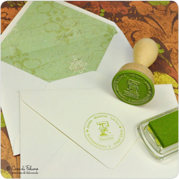 Personalisierter Adressstempel Familie, Klassik