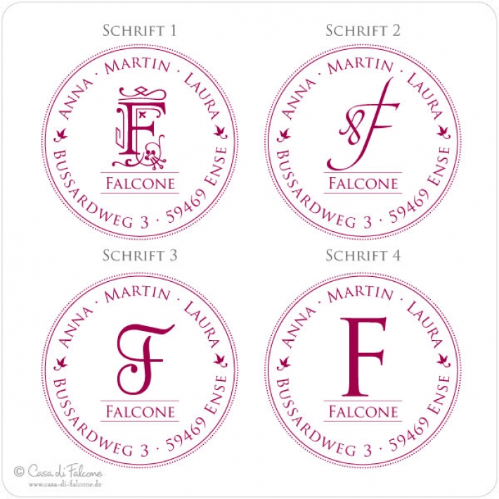 Personalisierter Adressstempel Familie, Klassik