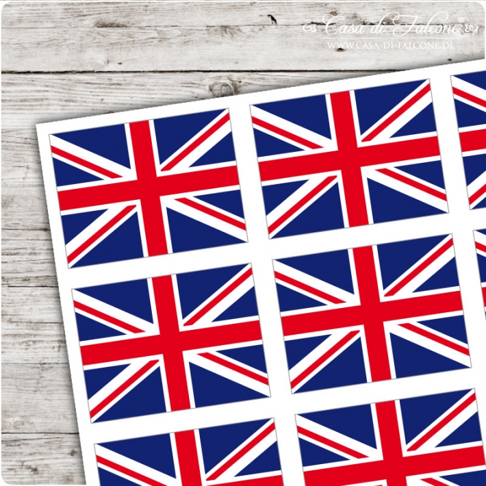 Motivaufkleber very british - Union Jack eckig