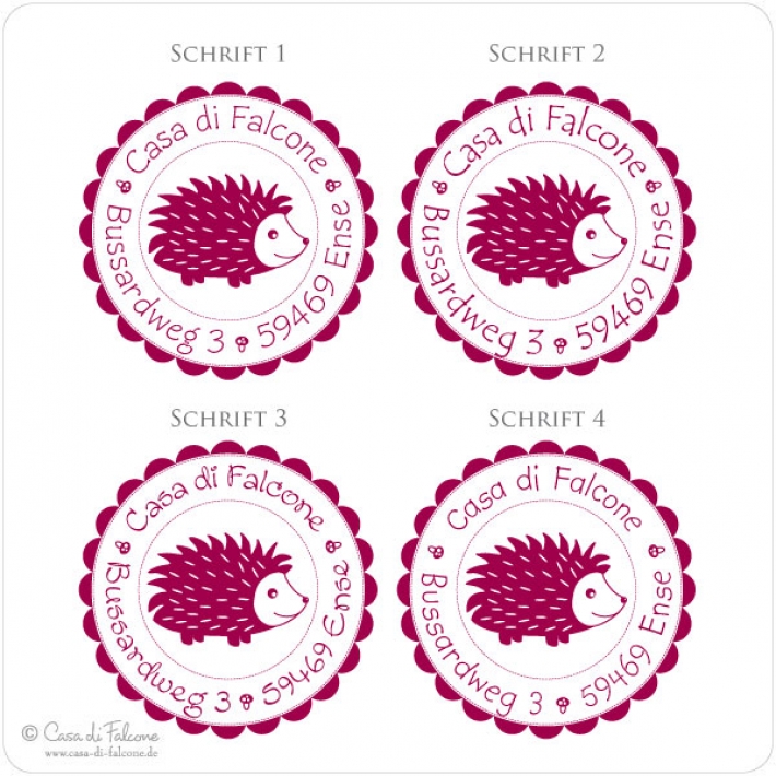 Kinderadressstempel Igel