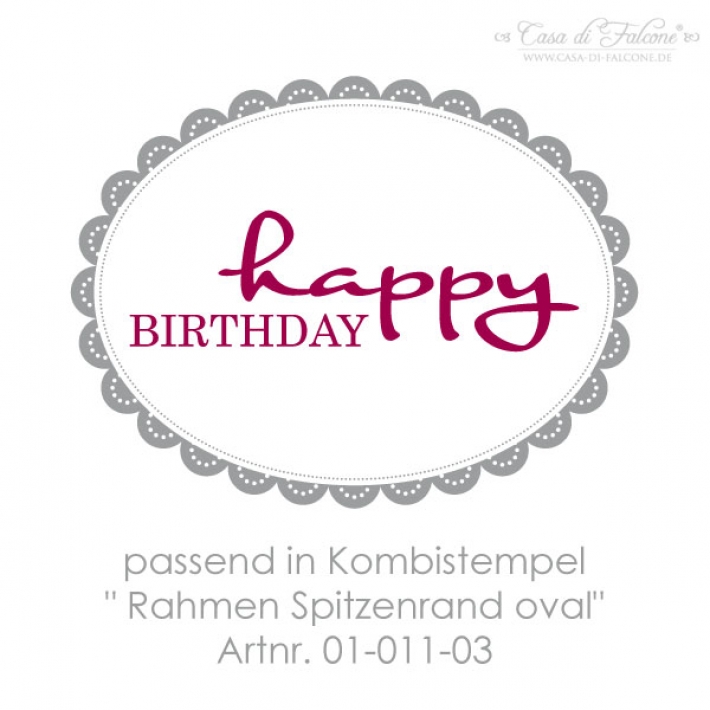 Textstempel happy Birthday