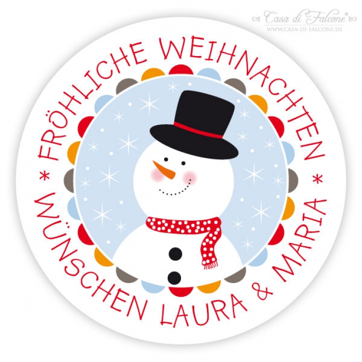 Weihnachtsaufkleber fr Kinder, Schneemann