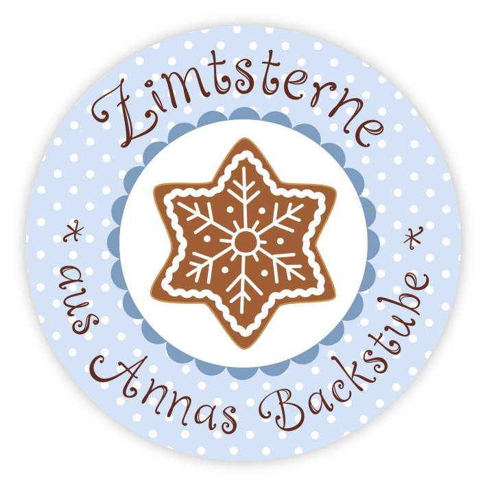 Aufkleber Weihnachtsbckerei Zimtstern