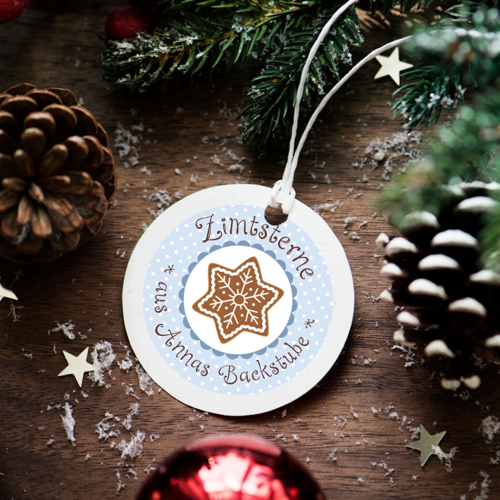 Aufkleber Weihnachtsbckerei Zimtstern