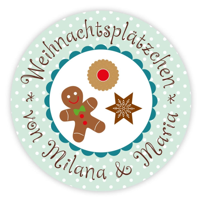 Aufkleber Weihnachtsbckerei Zimtstern