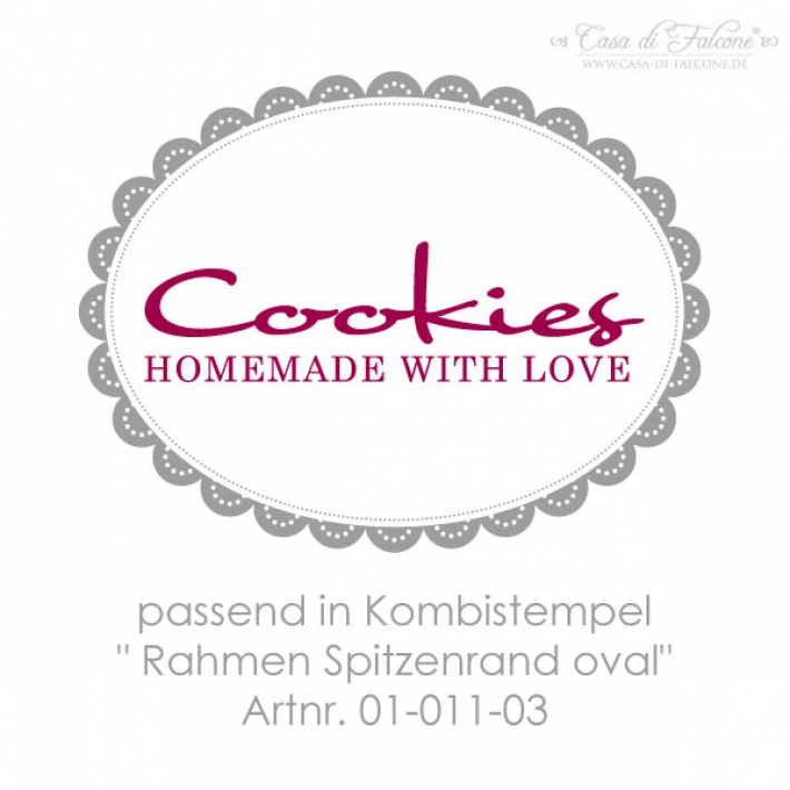 Textstempel Cookies homemade with Love