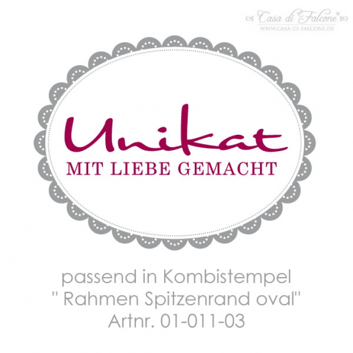 Textstempel Unikat mit Liebe gemacht