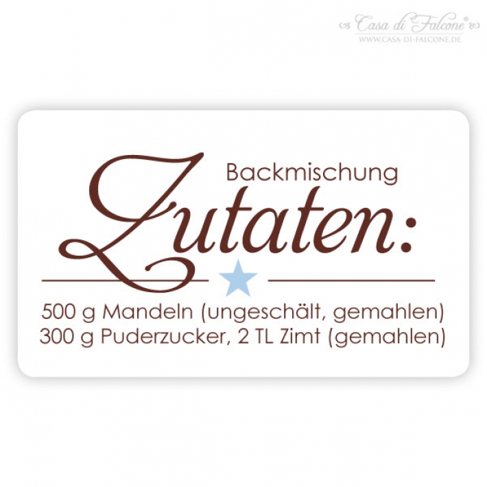 Aufkleber Zutaten