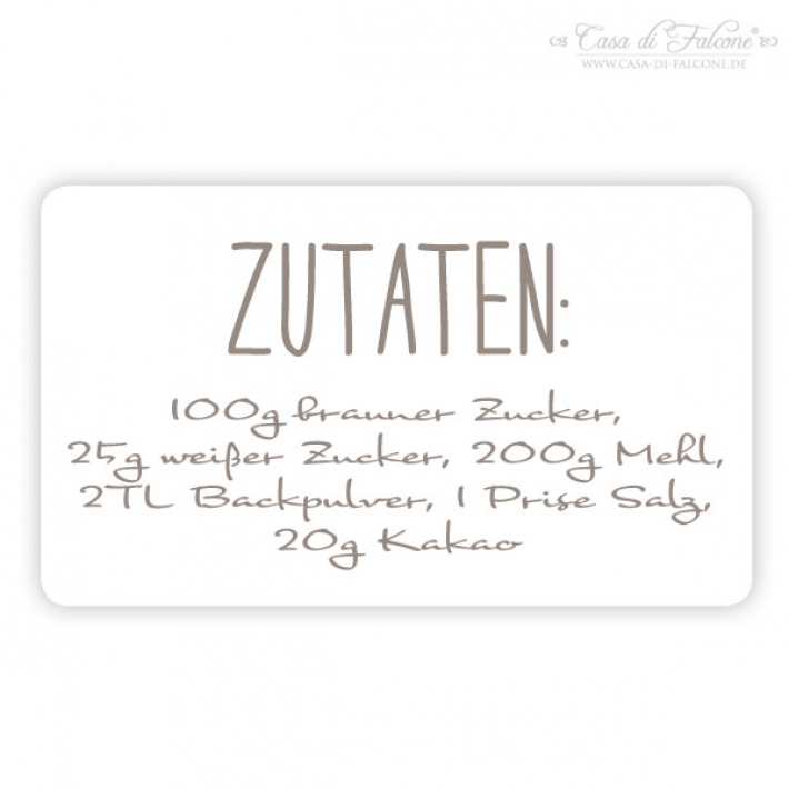 Aufkleber Zutaten simple