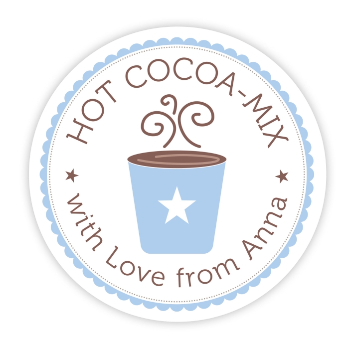 Homemade Aufkleber Hot Cocoa, personalisiert