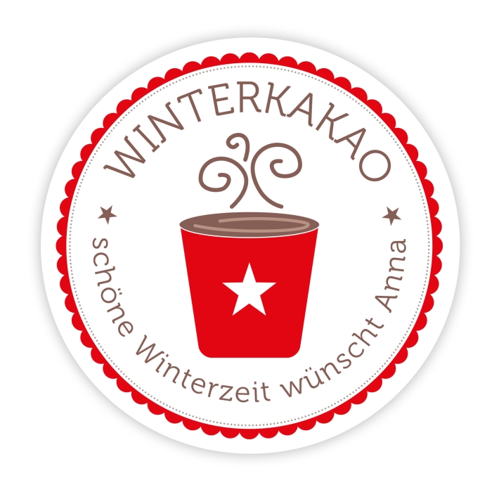 Homemade Aufkleber Hot Cocoa, personalisiert