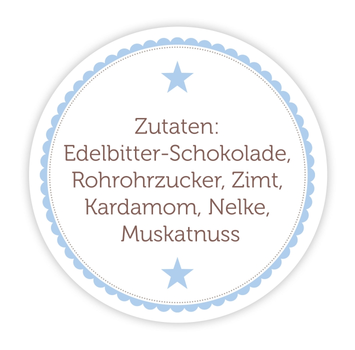 Homemade Aufkleber Hot Cocoa Zutaten/Zubereitung, personalisiert