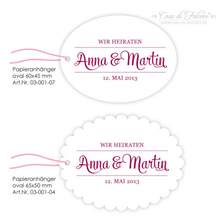 Stempel Hochzeit personalisiert mit Namen, Klassik III