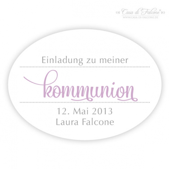 Personalisierte Aufkleber Einladung zur Kommunion Konfirmation