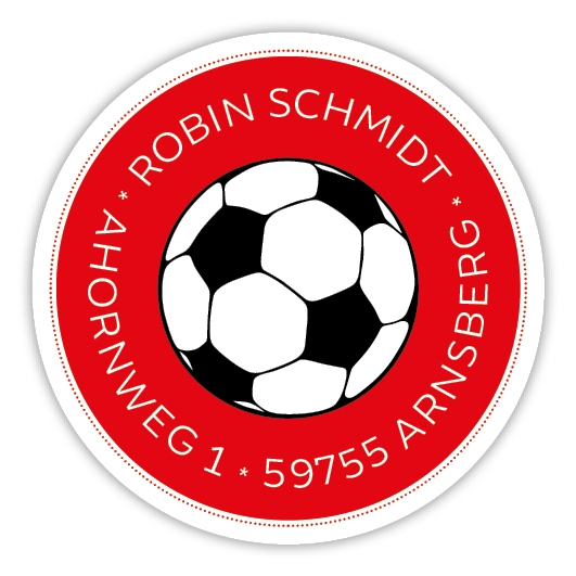 Schulaufkleber I Namensaufkleber fr die Schule Fuball