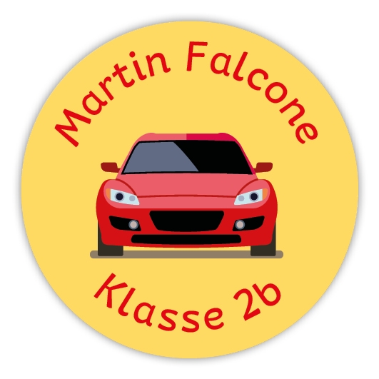 Schulaufkleber I Namensaufkleber fr die Schule Auto