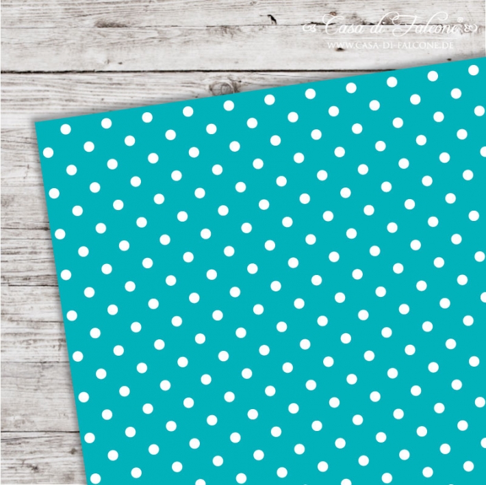 A5 Karton Polka Dots trkis