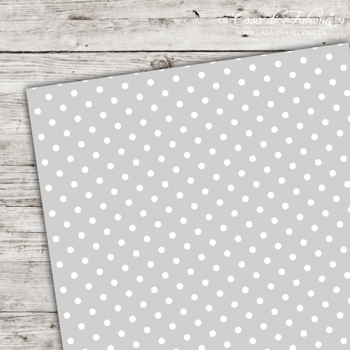 A5 Karton Polka Dots  grau