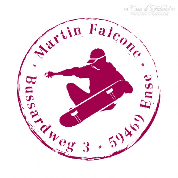 Teenager Adressstempel Skater