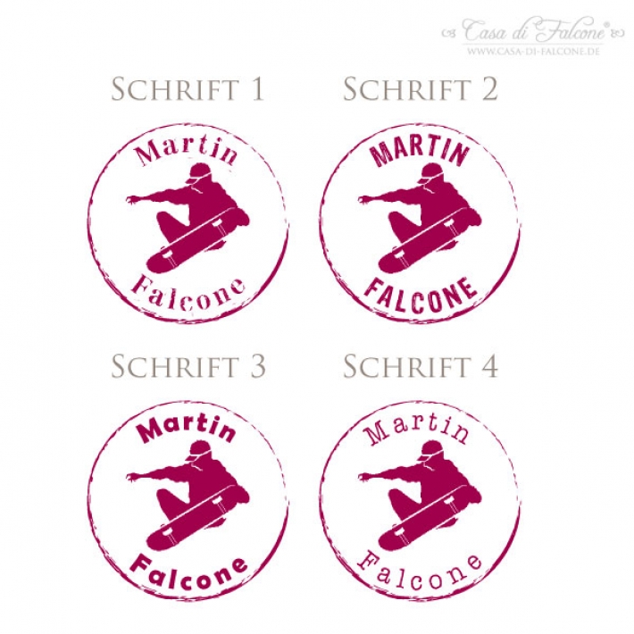 Namensstempel Skater