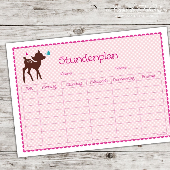 Stundenplan Reh rosa