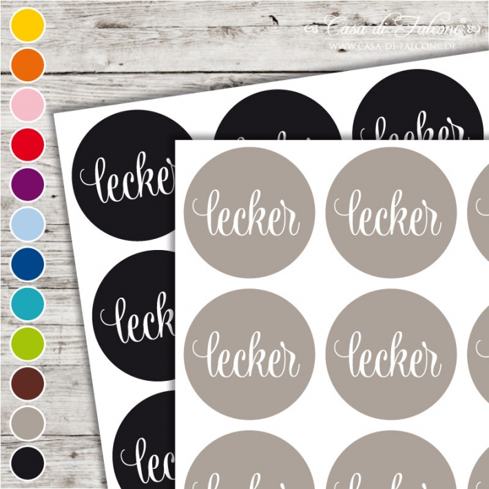 Textaufkleber - swash - lecker