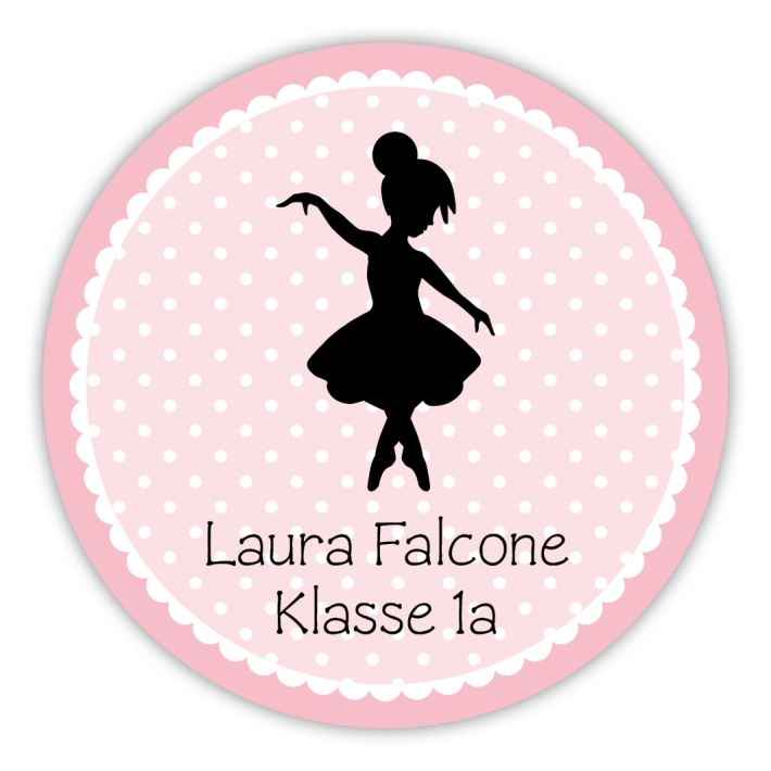 Schulaufkleber I Namensaufkleber fr die Schule Ballerina